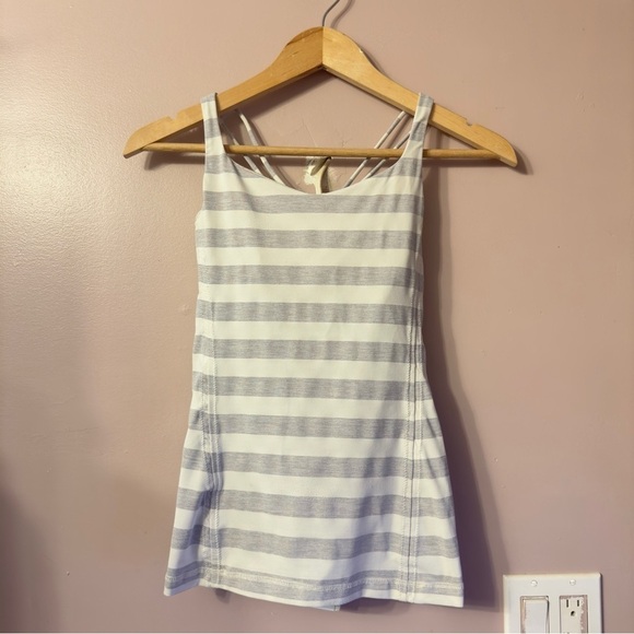 Lululemon Free To Be Tank Micro Macro Polar Cream Silver Slate Women Size 6 - Picture 4 of 12